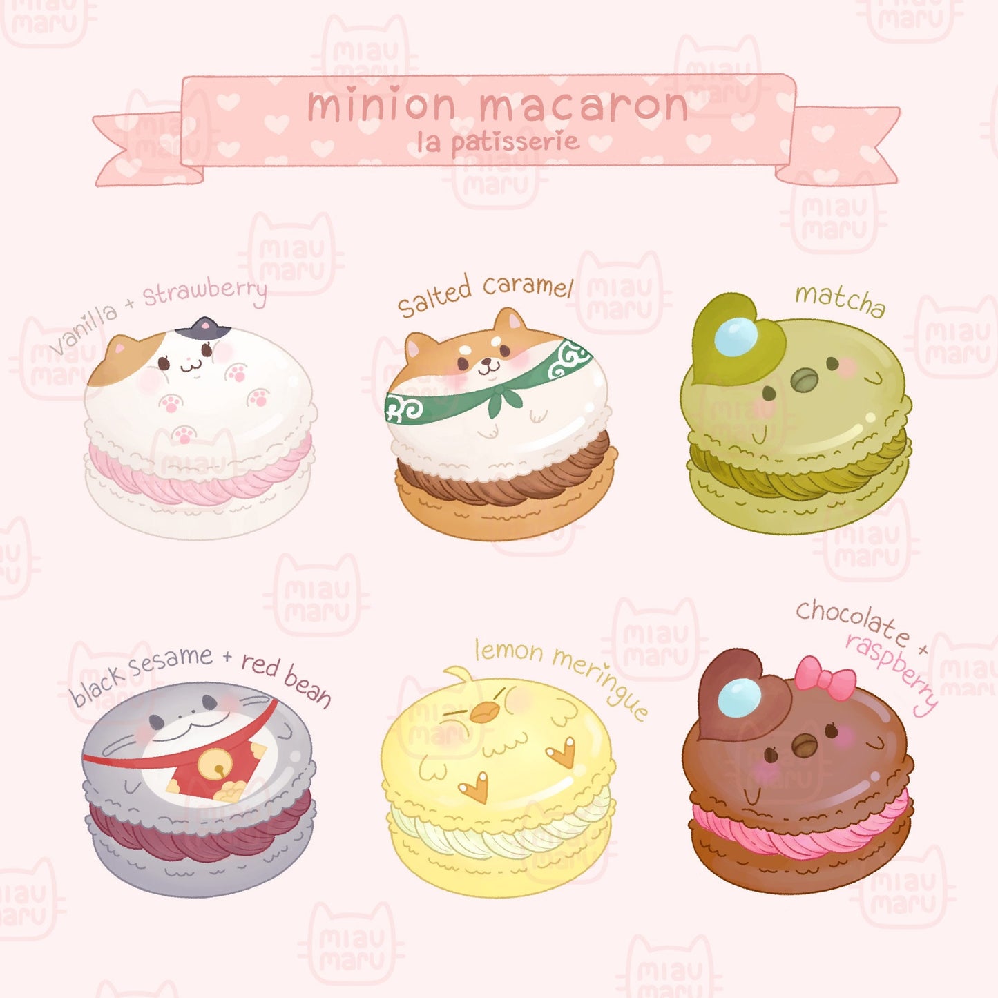 FFXIV Minion Macaron Menu Art Print | 4.75 x 4.75 Inch | glossy