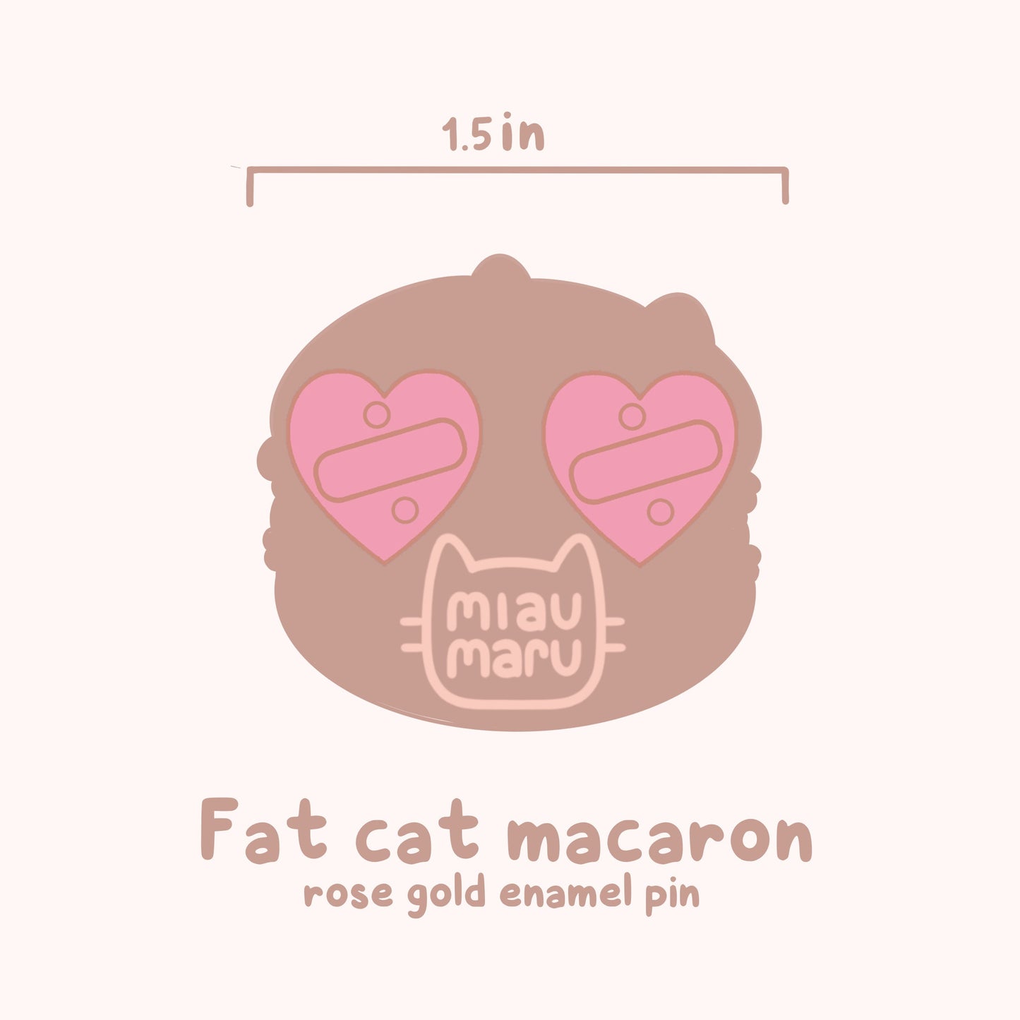 FFXIV Fat Cat Macaron Pin - Enamel Pin | 1.5 inch | Rose gold metal