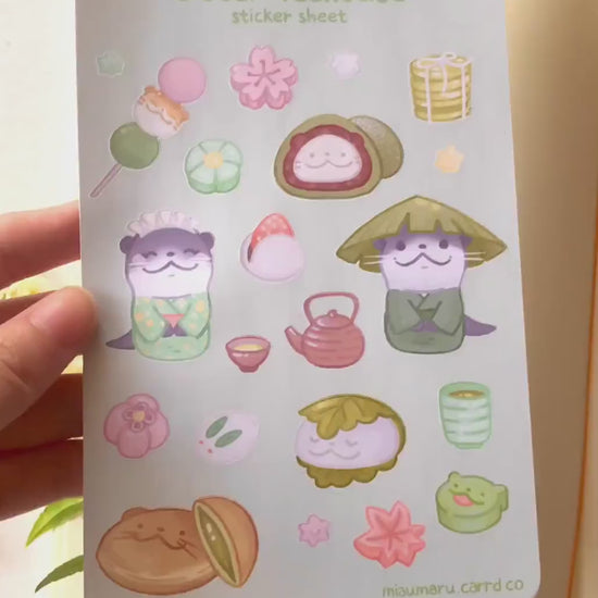 FFXIV Odder Otter Teahouse Sticker Sheet | A6 | glossy