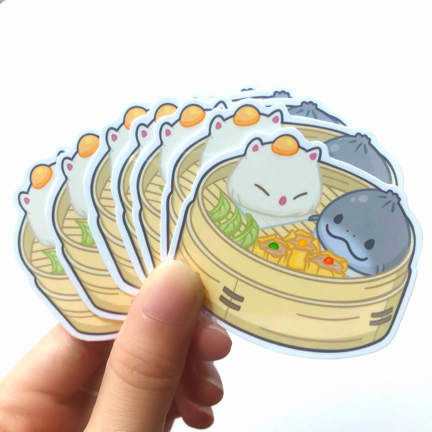 FFXIV Moogle & Namazu Buns Sticker | 2.5 inch | glossy vinyl