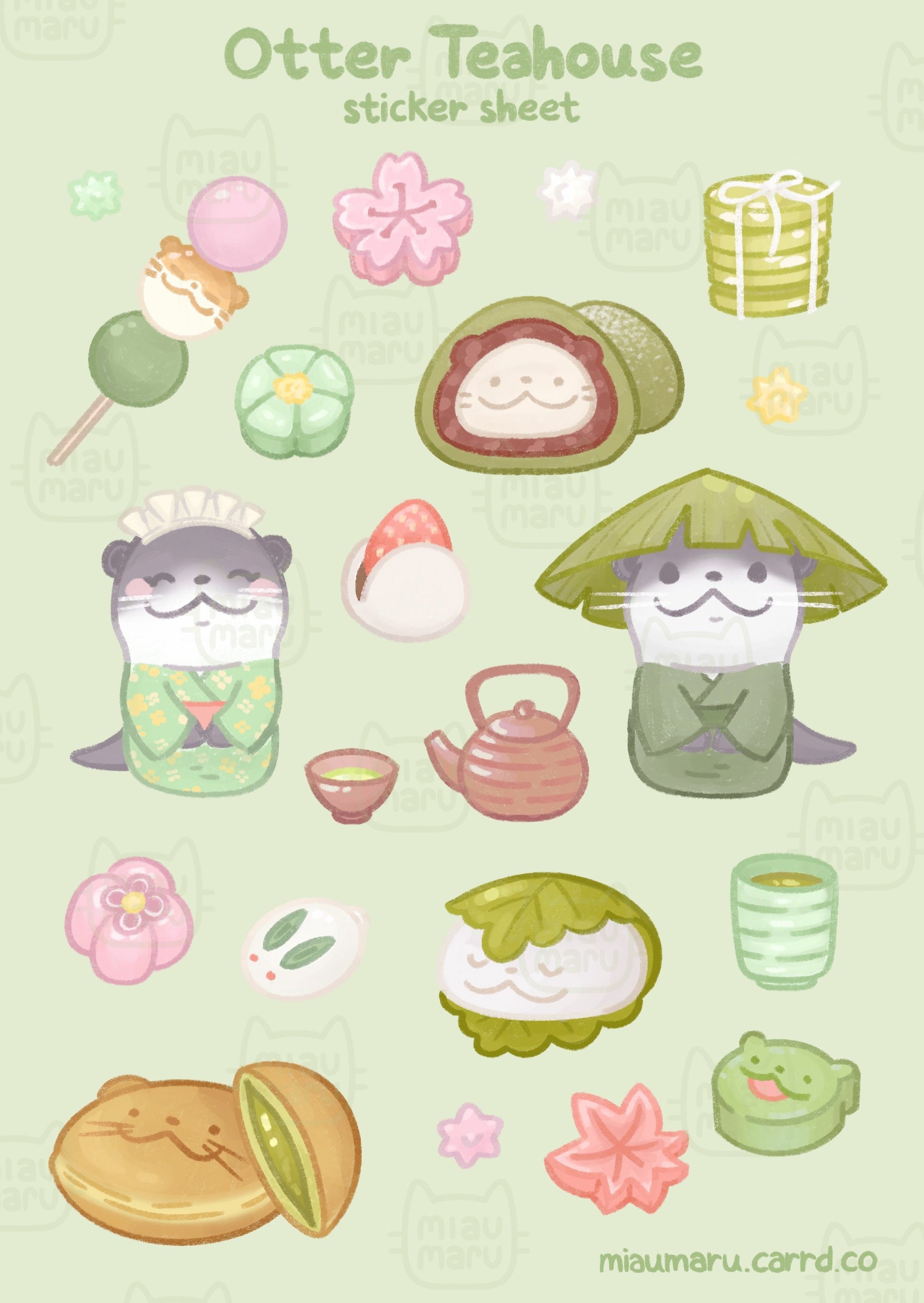 FFXIV Odder Otter Teahouse Sticker Sheet | A6 | glossy