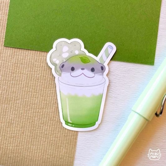 FFXIV Odder Otter Matcha Latte sticker | 2.5 inch | matte vinyl